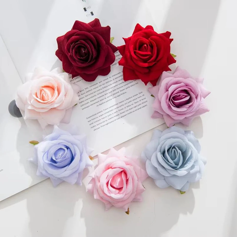 

Silks Artificial Rose Flowers Head wedding Wall Valentine Party Outdoor Garden courtyard Arch Diy gift box Decoration Home vase