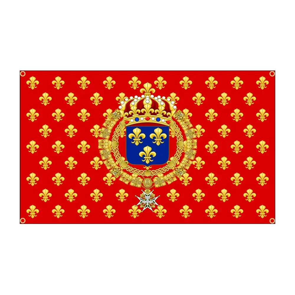 90X150CM France Royal Banners and Ensigns Flag King Louis XIV 3X5FT  Printed France History Flag Banner For Decor