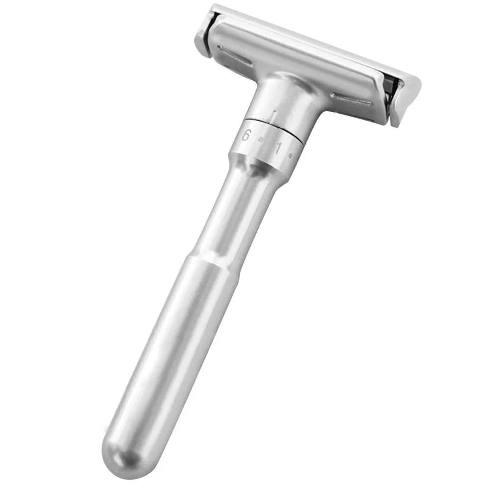 حامل شفرة حلاقة مزدوج الحواف قابل للتعديل، حلاقة آمنة على الوجهين للرجال، 6 إعدادات، ماكينة حلاقة يدوية للسفر خفيفة الوزن #6