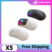 Attack Shark X5 Wireless Bluetooth Mouse 3 Mode 2.4G/USB/Bluetooth Lightweight Optical Sensor Ergonomic Design Gaming Mouse