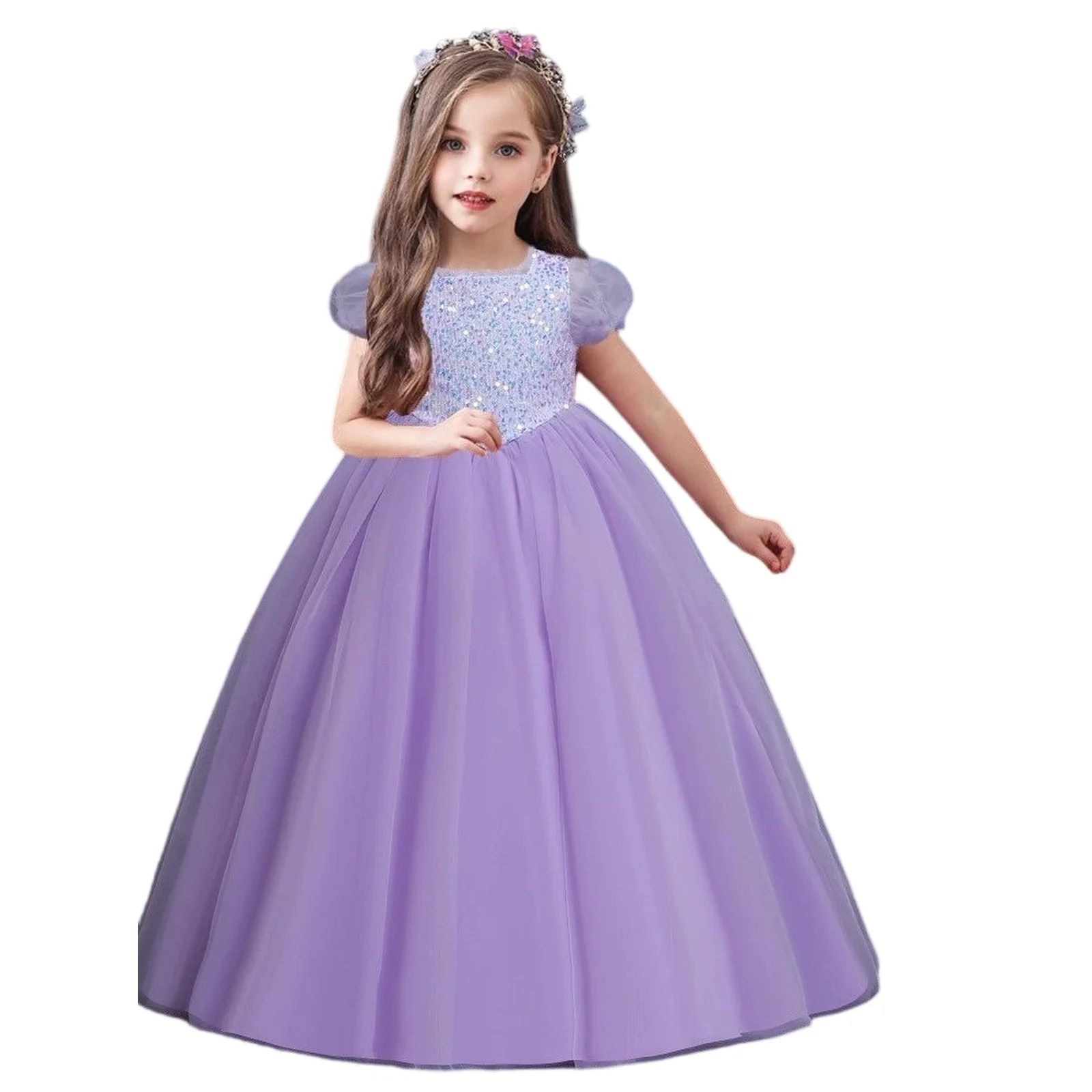 

Hot Selling Cute Party Dress Girl Luxury Shiny Fluffy Dress Elegant and Beautiful Party Clothing Christmas New Year Girl Dresses