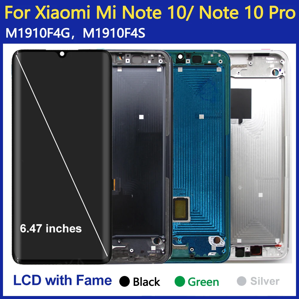 Pantalla Super AMOLED de 6,47 pulgadas para Xiaomi Mi Note 10, montaje de digitalizador con pantalla táctil LCD para Xiaomi Mi Note 10 Pro