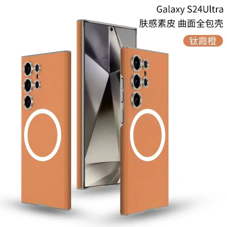 لهاتف سامسونج جالاكسي S24 S25 الترا 24 حافظة جلدية منحنية فاخرة للأعمال رفيعة للغاية غطاء كمبيوتر شامل مضاد للصدمات #4