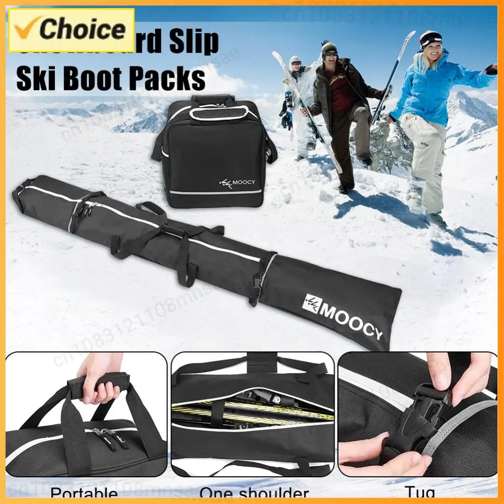 

Ski Travel Kit 2 Pcs Waterproof Ski Carrier Bag & Boot Pouch Snowboard Bag Boot Tote Set for Adults Children Ski Gear Equipment