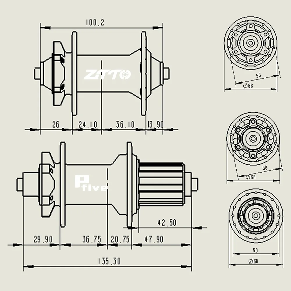 ZTTO P5 6pawls 120 Engagement Disc Brake MTB Hub XD HG MS Thru