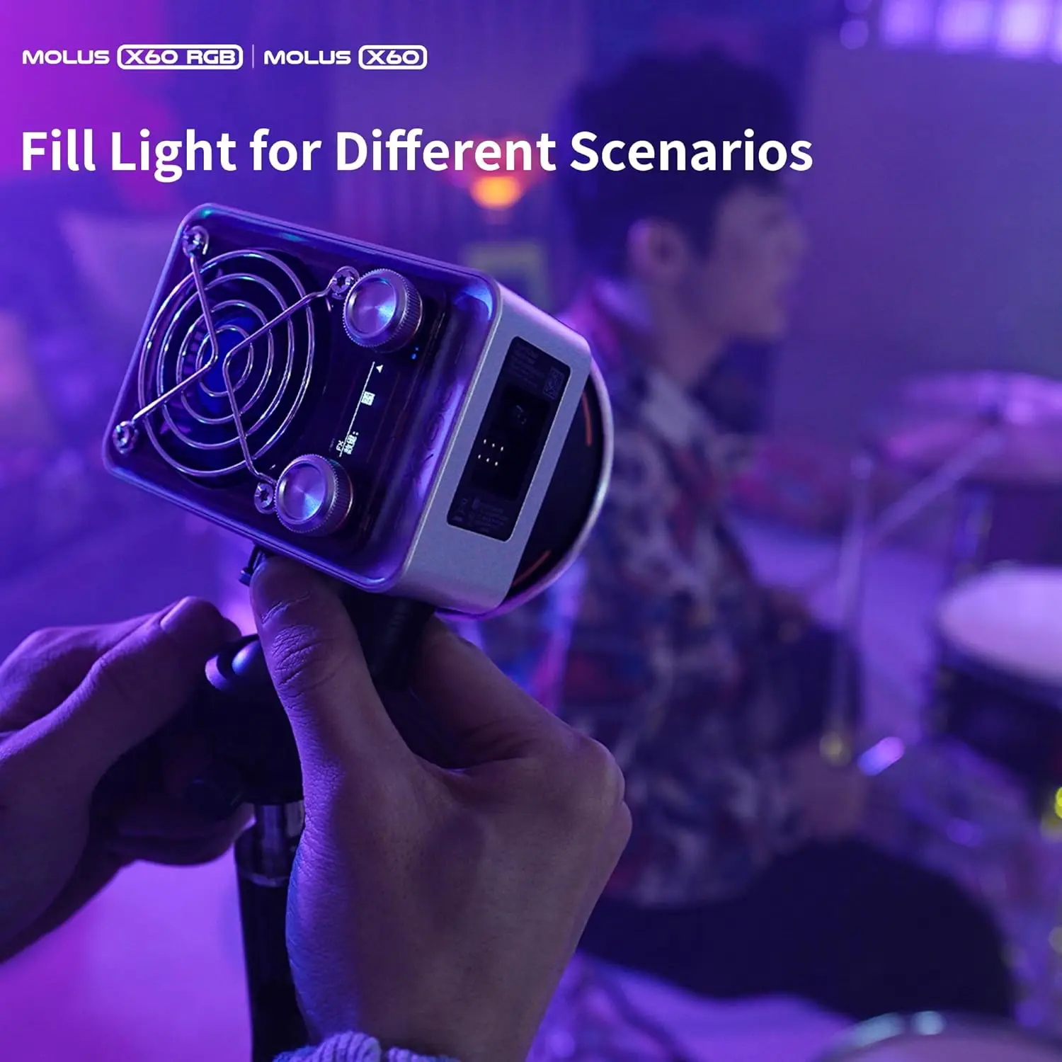 new MOLUS X60 X60RGB RGB 60W Pocket Photography LED Light 2700K-6500K Video Fill Light for Live Streaming Photography Lamp
