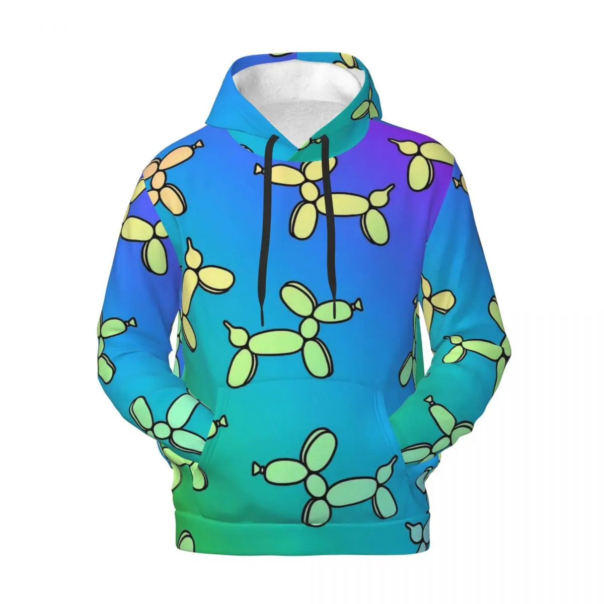 Balloon Dogs Streetwear Hoodies Spring Rainbow Gradient Aesthetic Hoodie Men Oversize Outerwear Design Warm Hooded Sweatshirts