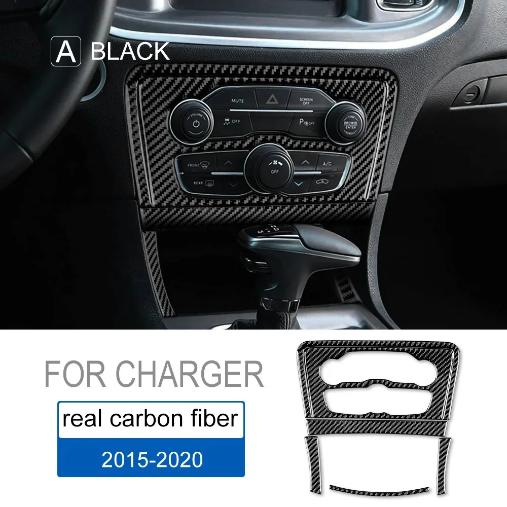

Real Carbon Fiber for Dodge Charger 2015 2016 2017 2018 2019 2020 2021 2022 2023 Interior Trim Air Conditioning Switch Sticker