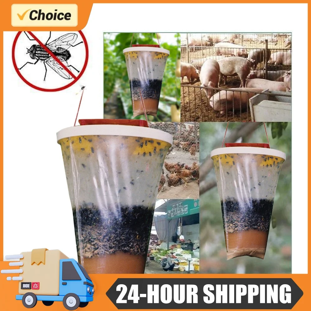 Fly Trap Disposable Insect Fly Attract Catcher Bag Non Fly Lure Bag with Bait for Parks/Canteens/Restaurants/Farms Outdoor
