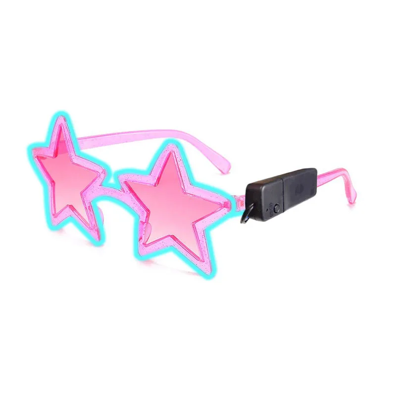 Star Shape LED Glowing Glasses Wireless EL Cold Light for Club Disco Party Photo Props Flashy Trendy Nightlife Accessories