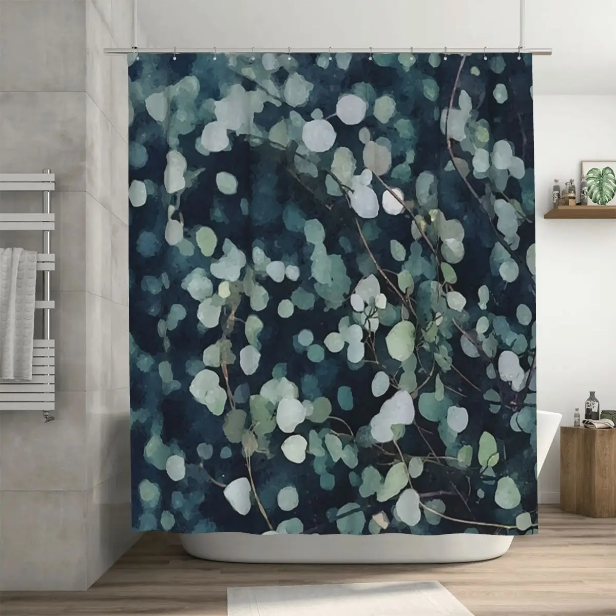 A Fresh Start Shower Curtain Bathroom Polyester Waterproof Bath Curtains with Hooks