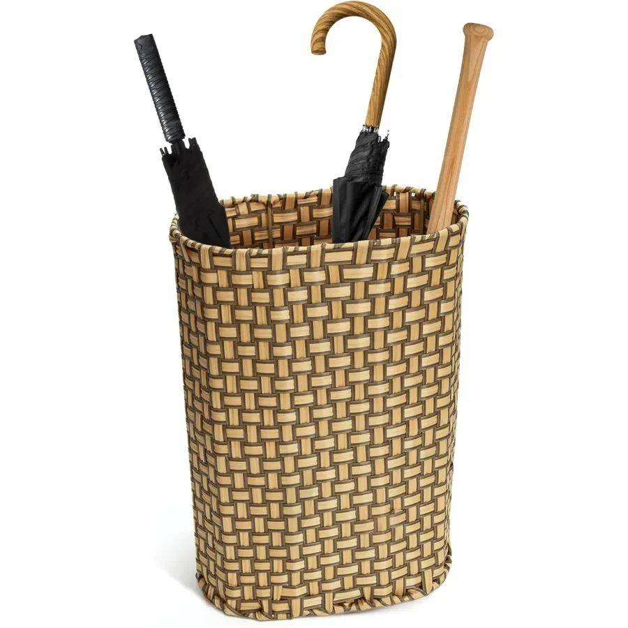 

Узкий высокий внутренний держатель для зонта с плетеной корзиной для уютного домашнего входа 6,7x17,3 дюйма, контейнер для хранения, сделанный o