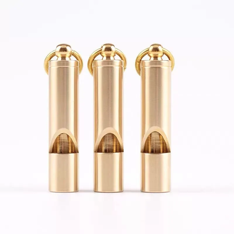 Brass Whistle High Decibel Portable Outdoor Whistle Hiking Camping Life-Saving Whistle Referee Training Whistles Outdoor Gadgets