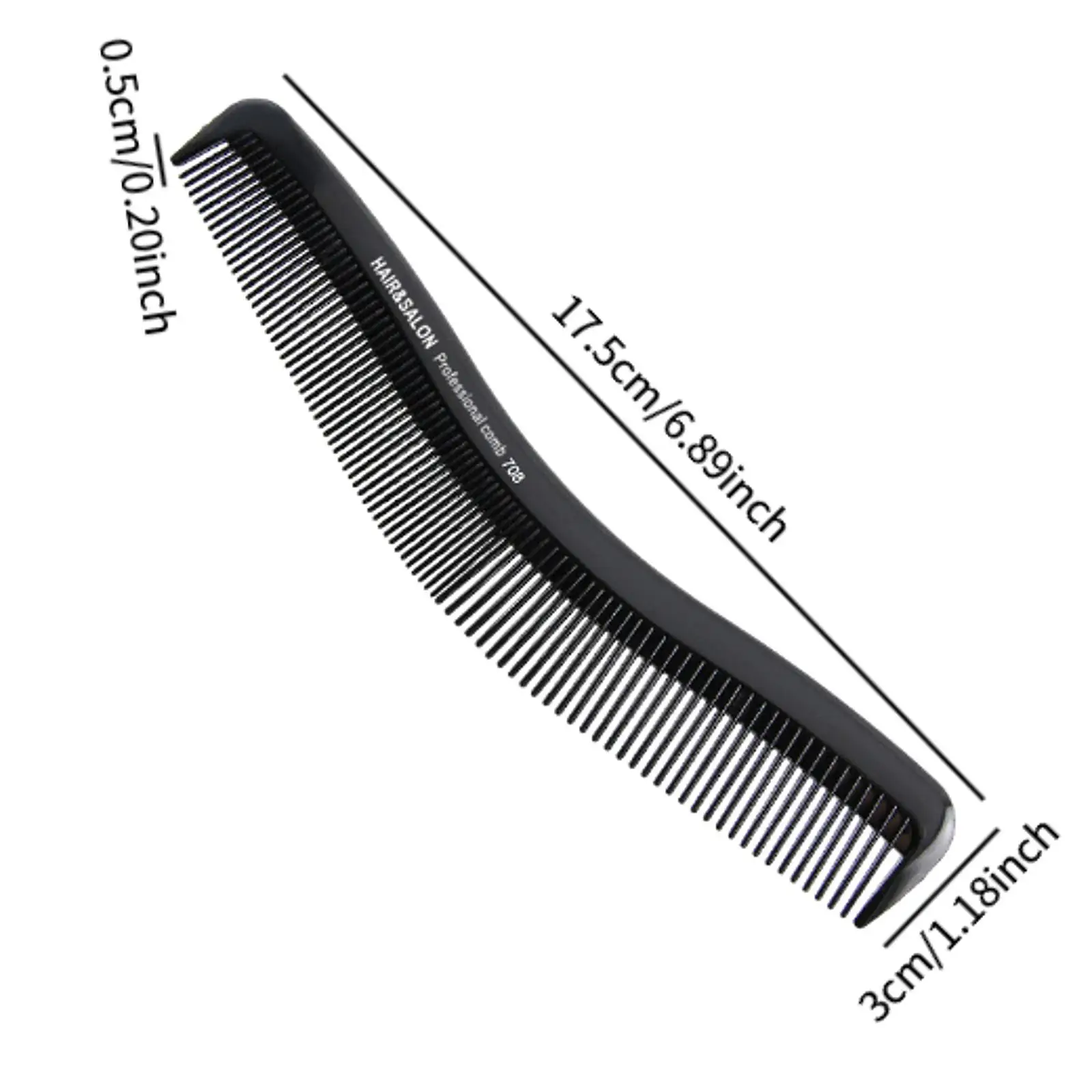 12x Fine and Wide Teeth Comb Styling Combs Professional Black Practical for Men and Women for Straightening Home Detangling