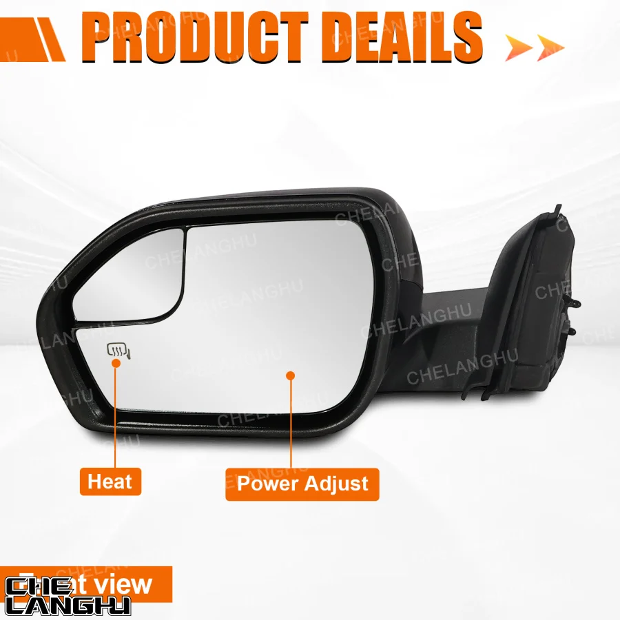 Picture 3: For Ford Explorer 2020 2021 2022 2023 2024 Car accessories 5 Pin Black Painted Power Adjust Heated Mirror Assembly