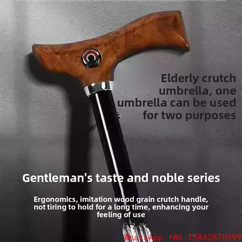 

Elderly crutches umbrella sun protection rain protection