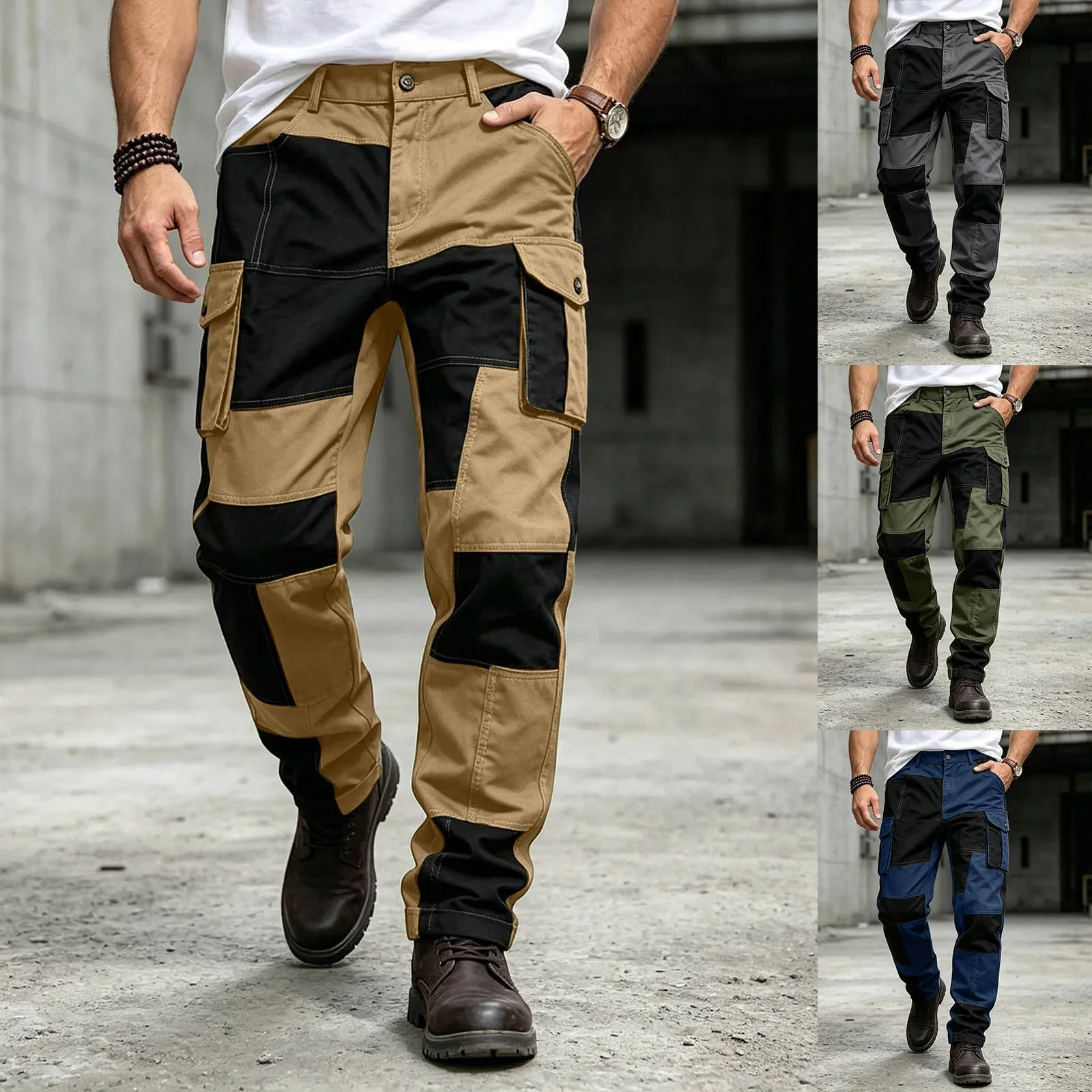 Men'S Fashion Trousers - New Cotton Men Cargo Pants Khaki