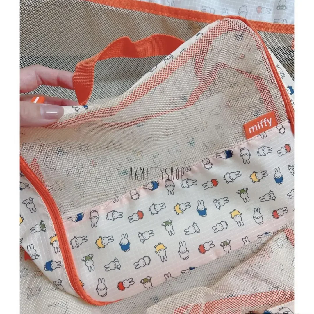 

Kawaii Miffy Cartoon Printed Rabbit Business Travel Packaging Clothing Luggage Bag Sorting Bag Travel Storage Bag 4-piece Set