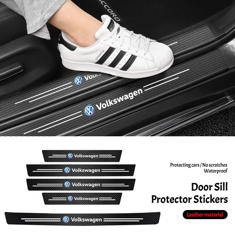 

Защитная наклейка на порог автомобиля, противоскользящий коврик для VW GTI Rline Polo Golf 6 7 Passat CC Tiguan Arteon T-ROC Scirocco
