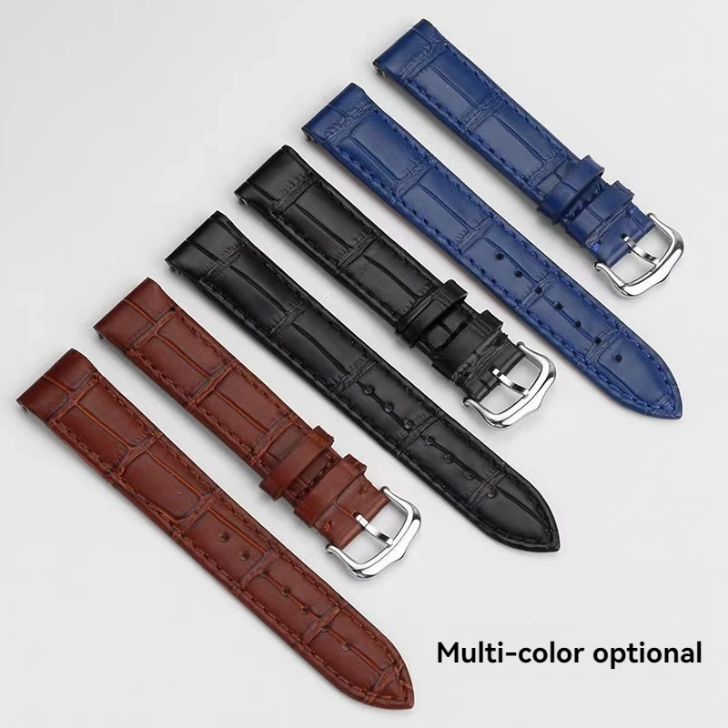 Quick release watchband For Cartier Santos Dumont cowhide watch Strap lady's Pin buckle bracelet Black blue brown 17.5mm 15.5mm