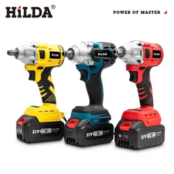 HILDA 21V Battery Large Torque Cordless Wrench Brushless Electric Impact Wrench Car Truck Repair Power Tools