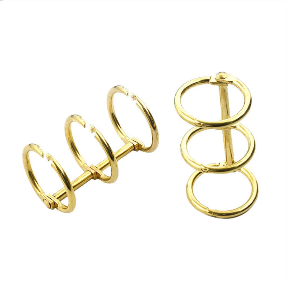 6pcs Metal 3 Rings Binder Notebook Hinged Rings Album Spiral Binder Rings Loose Leaf Circle Binding Clip Scrapbook Accessories