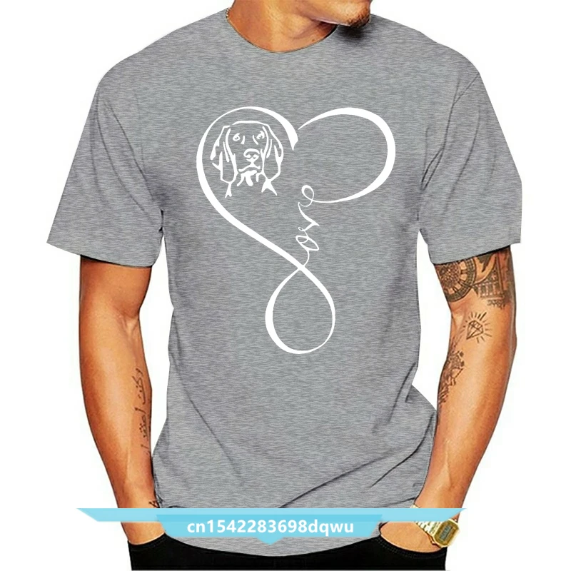 

Make T Shirts Crew Neck Short Sleeve Printed Mens Weimaraner Heartbeat Tee