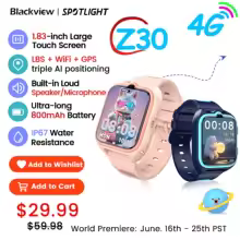 New Blackview Z30 Kids Smart Watch 4G Call Phone Watch, Waterproof Children Monitor Tracker, SOS Child Sports Digital Watches