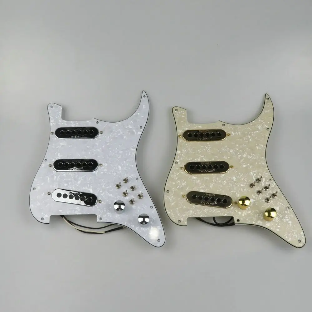 SSS Prewired Guitar Pickguard Burns London Mini Tri-Sonics Pickups For ST Guitar More Options