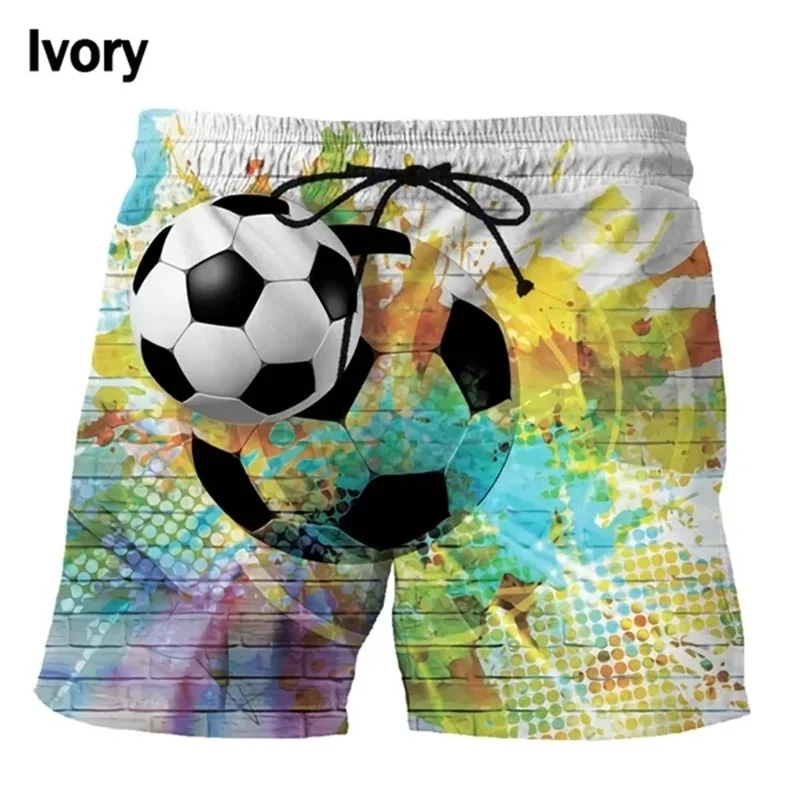 3d Printed Football Pattern Beach Shorts For Men Personality Sports Gym Board Shorts Mens Outdoor Gym Swimming Trunks