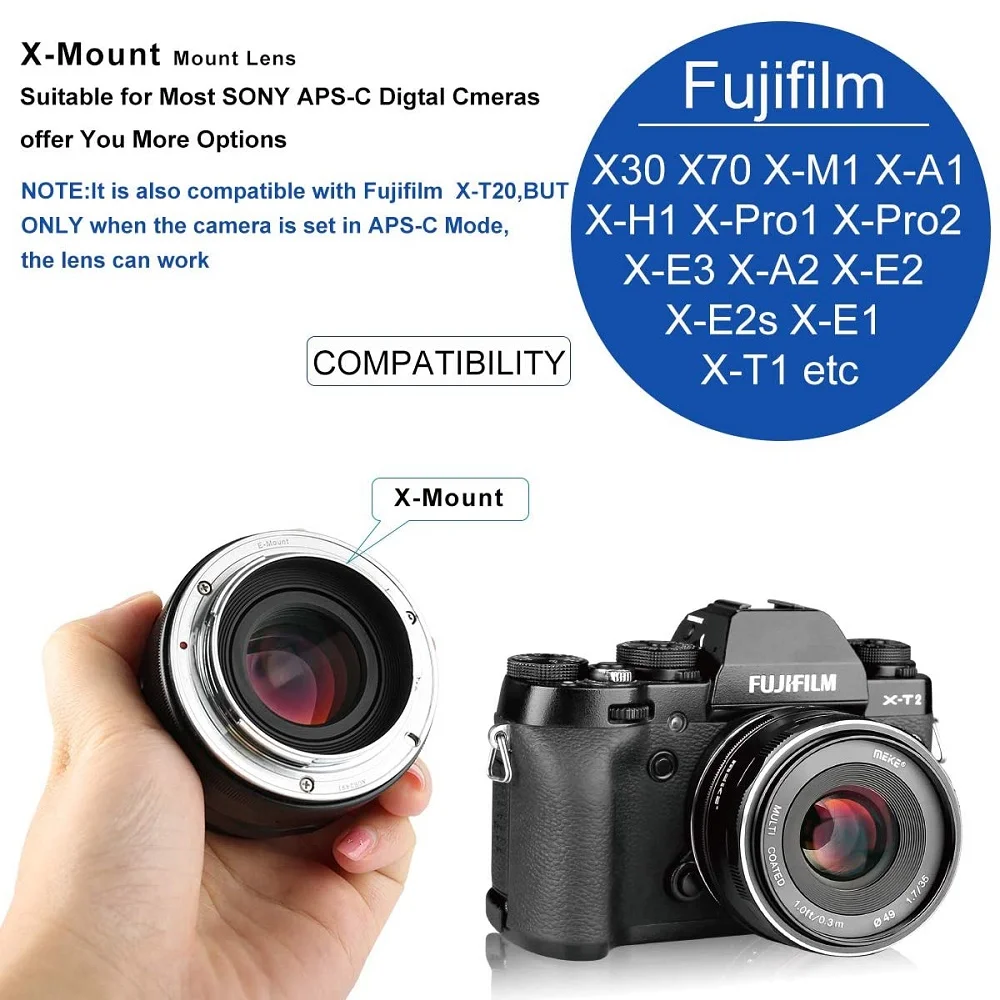 Meike 35 مللي متر f1.7 فتحة كبيرة دليل رئيس عدسة ل Fujifilm X-Mount X-Pro2 X-Pro3 X-S10 X-T20 X-T30 XT30II X-T200 X-H2 X-H2S