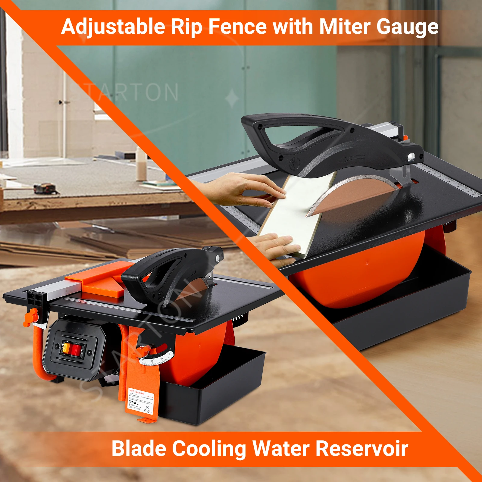 7 Inch Wet Tile Saw 3450 Rpm Bevel Cuts Tile From 0 To 45 Degrees Tile Cutter Wet Saw view 4