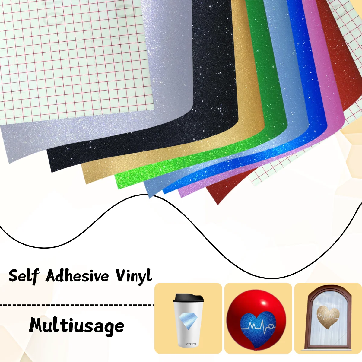 

Набор из 10 шт., 25 см x 30 см/9,8x12 дюймов, блестящая самоклеящаяся виниловая пленка «сделай сам», БЫСТРАЯ В США