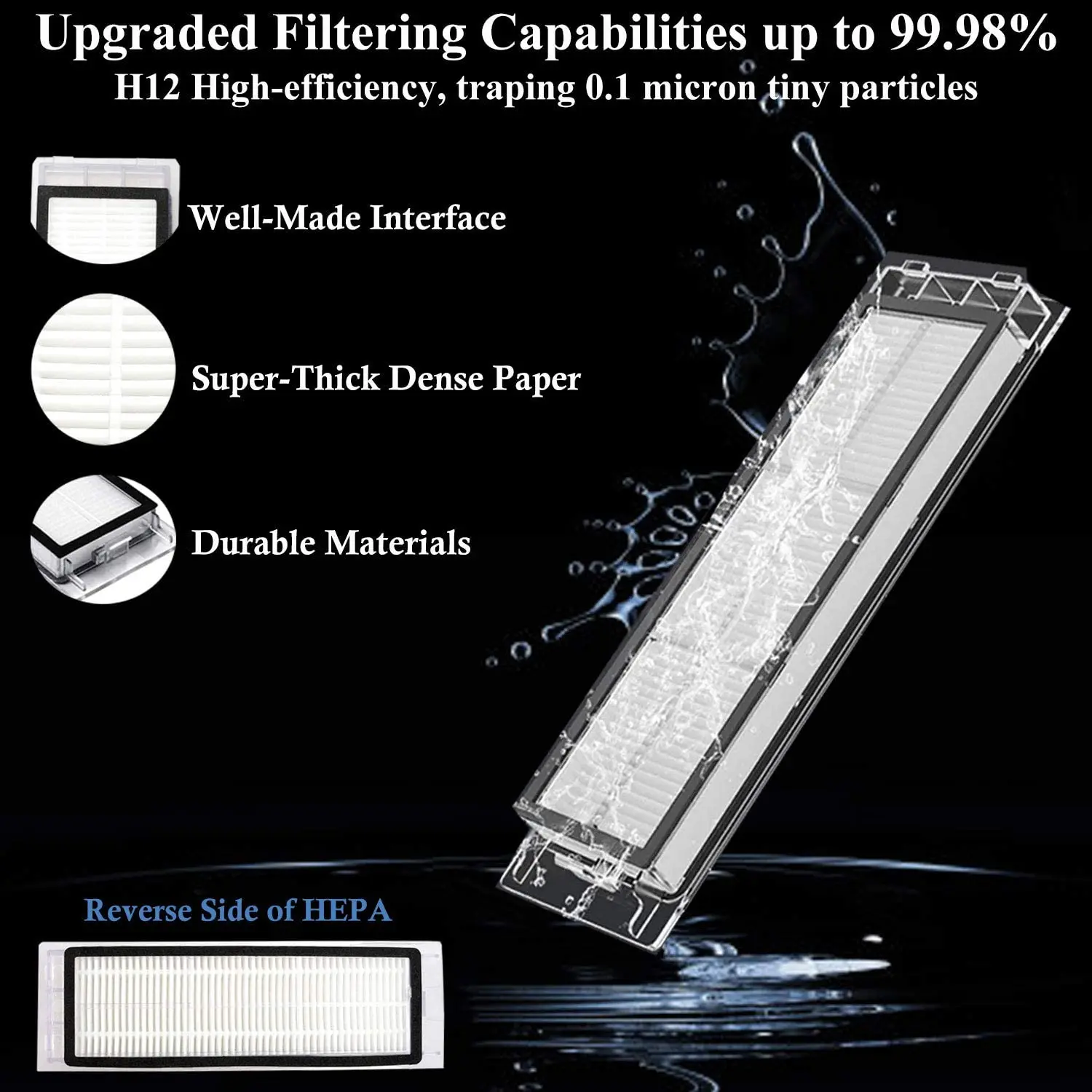 6 Pcs Main Brush Side Brushes Filter for Xiaomi Mijia 1C STYTJ01ZHM Robot Vacuum Cleaner Parts Accessories image 4