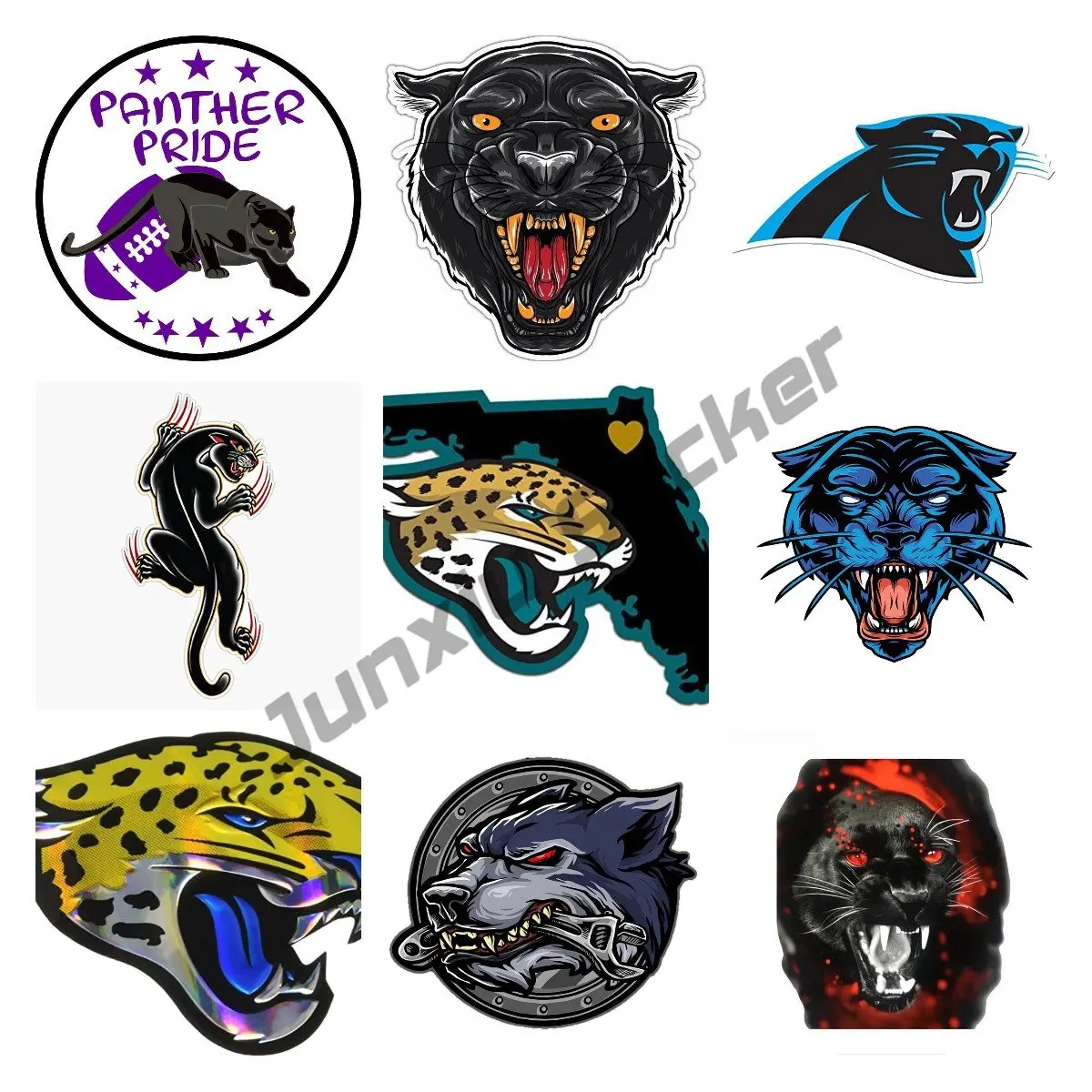 Purple Football Panther Pride Vinyl Sticker Car Vehicle Bumper Decal Personality 3D Panther car Stickers Scratch  Decoration