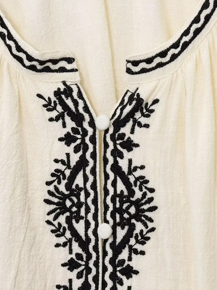 NLZGMSJ 2025 Vakantie Stijl Shirts Voor Vrouw Mode Contrast Kleur Print Shirt Top O-hals Lange Mouw Nieuwe Losse Shirt