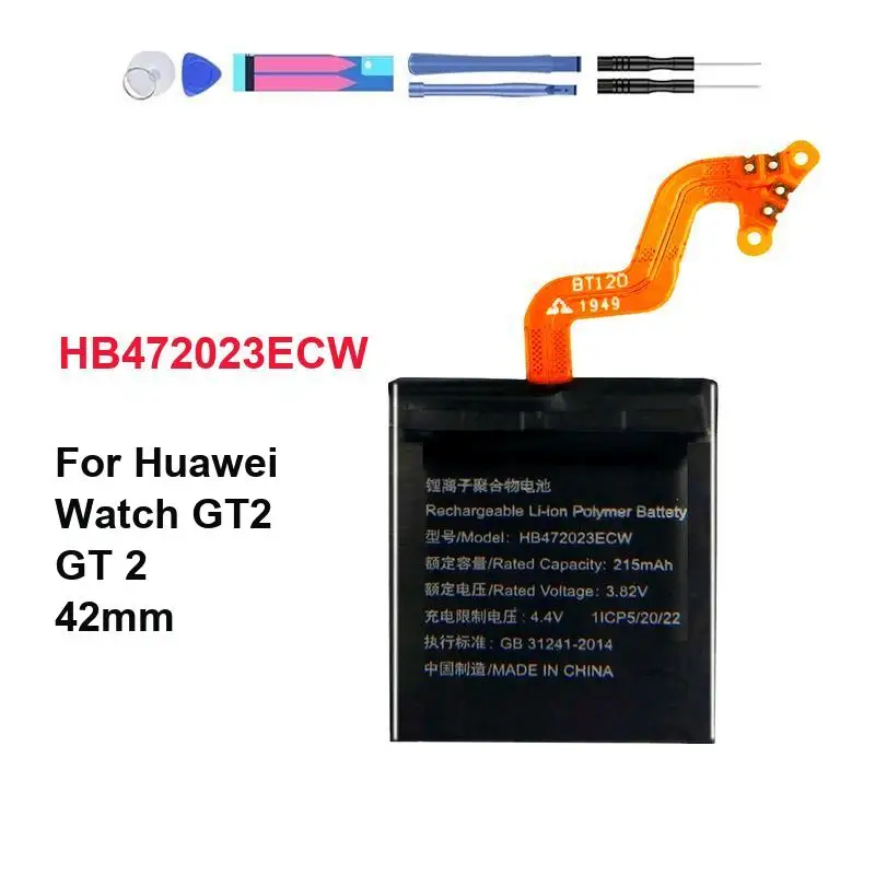 215mAh Long Lasting Watch Battery For Huawei Watch GT2 GT 2 42mm HB472023ECW Good Low-Temperature Performance