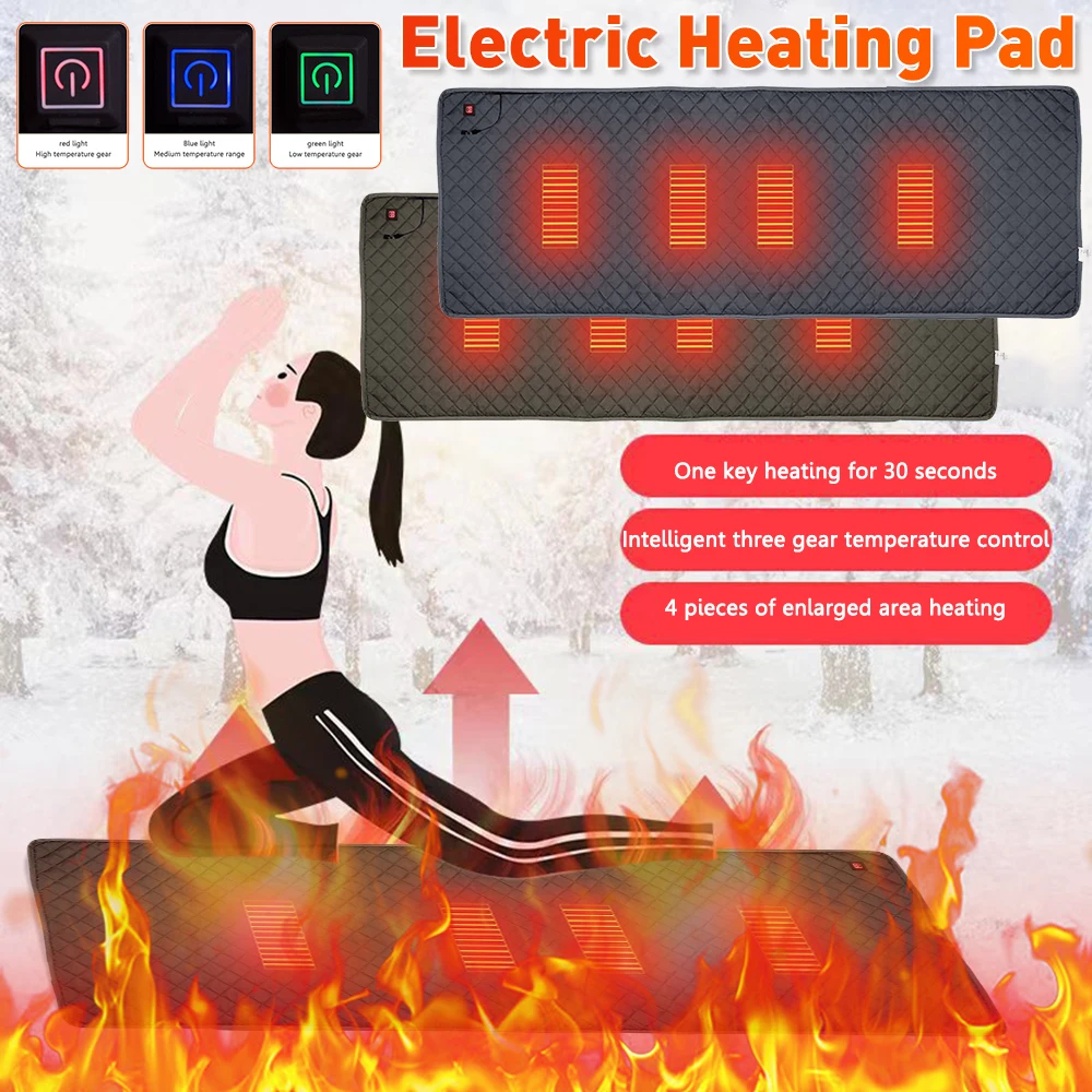 Electric Heating Pad 4 Zones Camping Heated Mattress 38 To 65℃ 3 Gear Winter Sleeping Pad Insulation USB Smart Heating Blanket