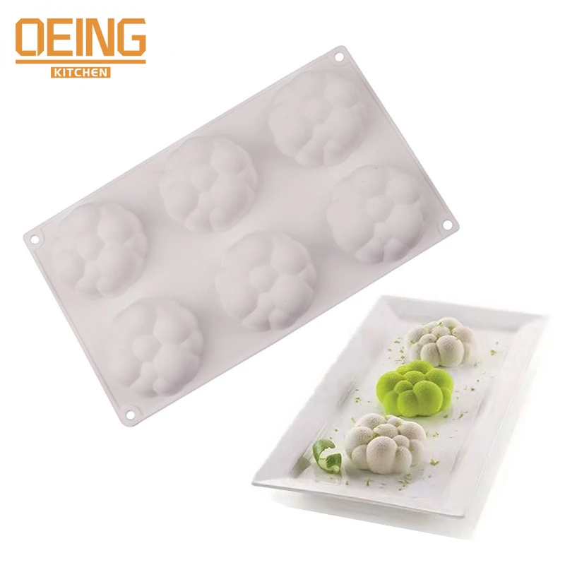 

6 Cells Silicone Cake Mold Auspicious Clouds Bubble Mousse Moulds Non-Stick Dessert Baking Bakeware Pastry Decorating Tools