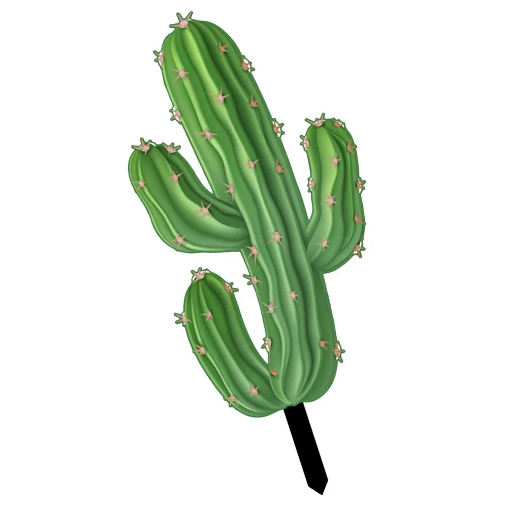 

Lifelike Cactus Shape Garden Stake Decor Outdoor Ground Insert Ornament for Yard Lawn Pathway Spring Decoration