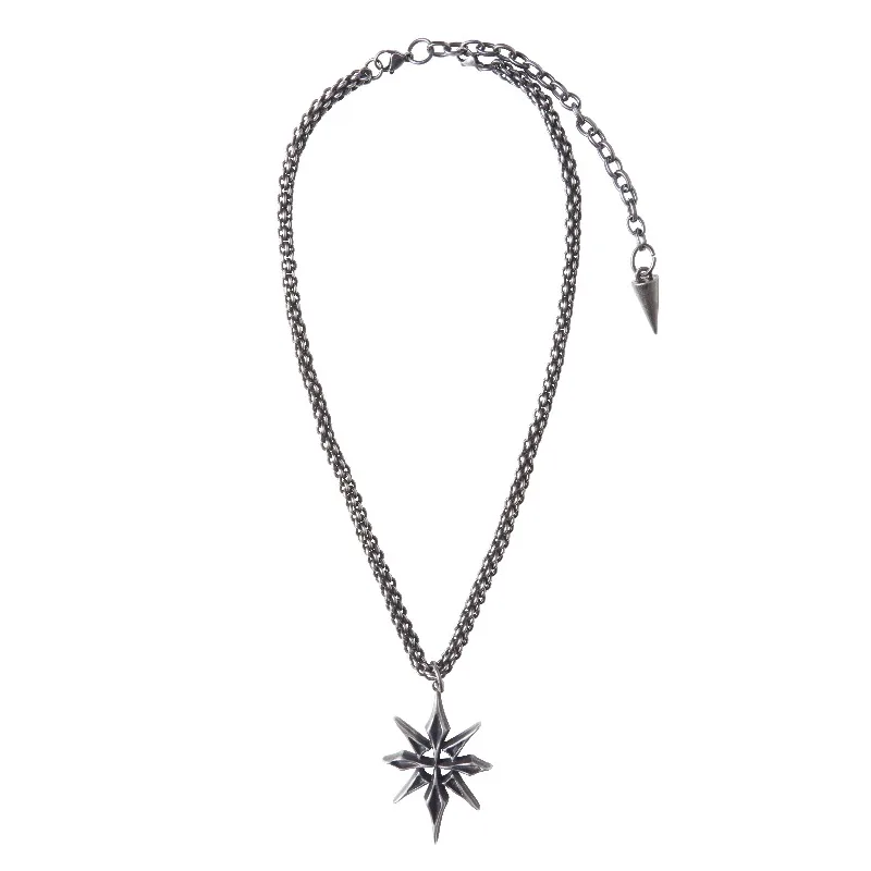 

[Castle Fallen Leaves] Original Punk Gothic Niche Heavy Industry Cross Necklace Subculture