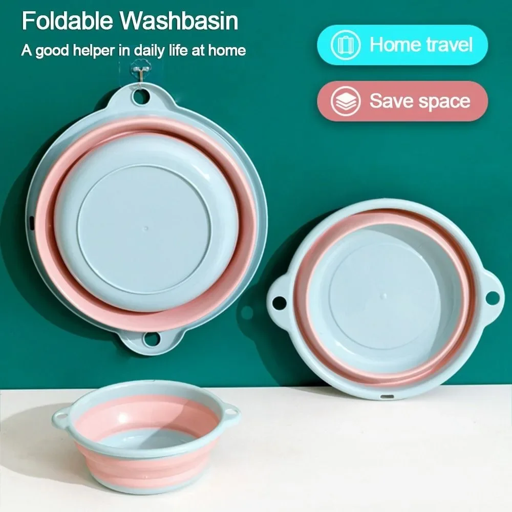 Picture 3: Multi-purpose Portable Washbasin Foldable Washbasin Plastic Laundry Basin Portable Folding Basin Camping Picnic Cleaning Tool