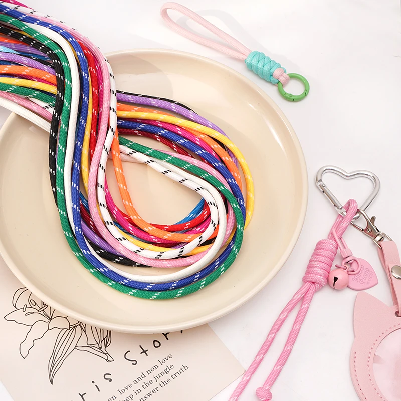 5MM 1/5 Meter farbige Polyesterschnur für handgefertigte DIY Handykette Schlüsselanhänger Anhänger Schmuckherstellung Zubehör