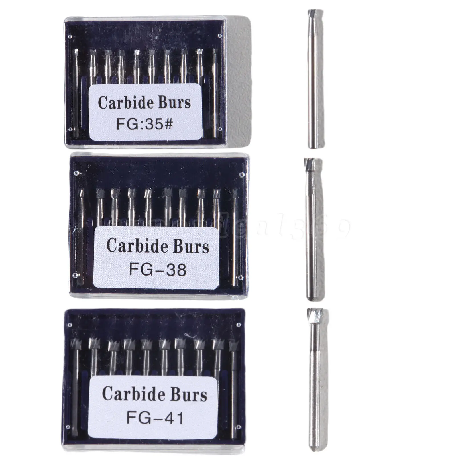 10PCS/1Box Dental Carbide Burs Inverted Cone For High Speed Handpiece FG 35 38 41
