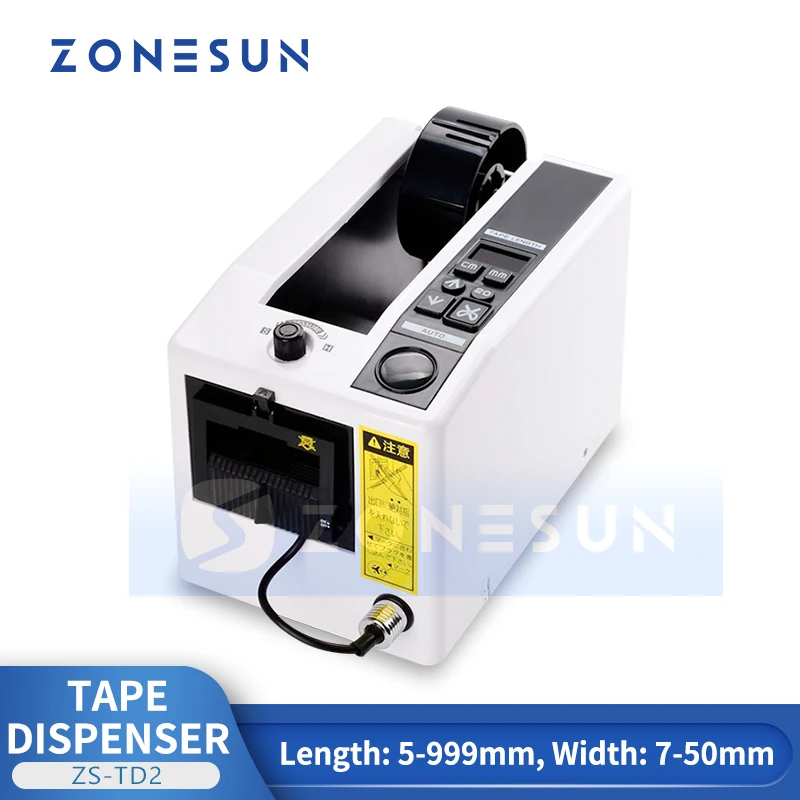 ZONESUN Automatic Packging Tape Dispenser Transparent Fiber Double Sided Sellotape Cutting Machine Portable Desk Tape ZS-TD2