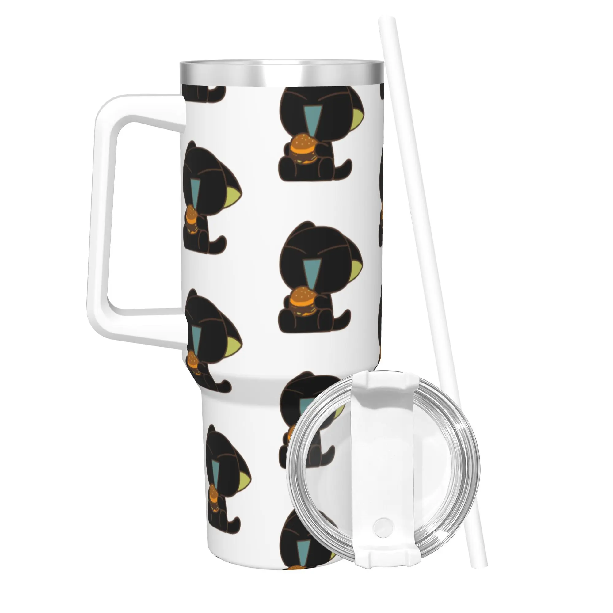 Stainless Steel Tumbler HAMBURGER Hei LuoXiaoheis Thermal Mug Black Cat Leakproof Cold and Hot Mugs Cup Travelist Water Bottle