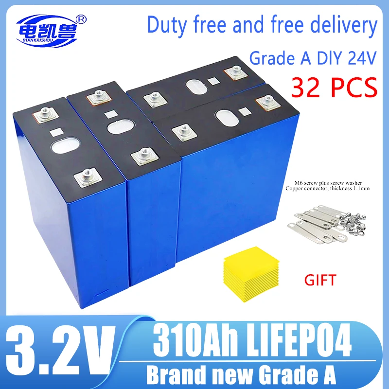 

32pcs EVE 310Ah 320Ah 3.2V 304Ah 105Ah LF280K 280Ah LiFePO4 Battery Brand new Grade A DIY 12V 24V 48V Solar RV EV Camping No Tax