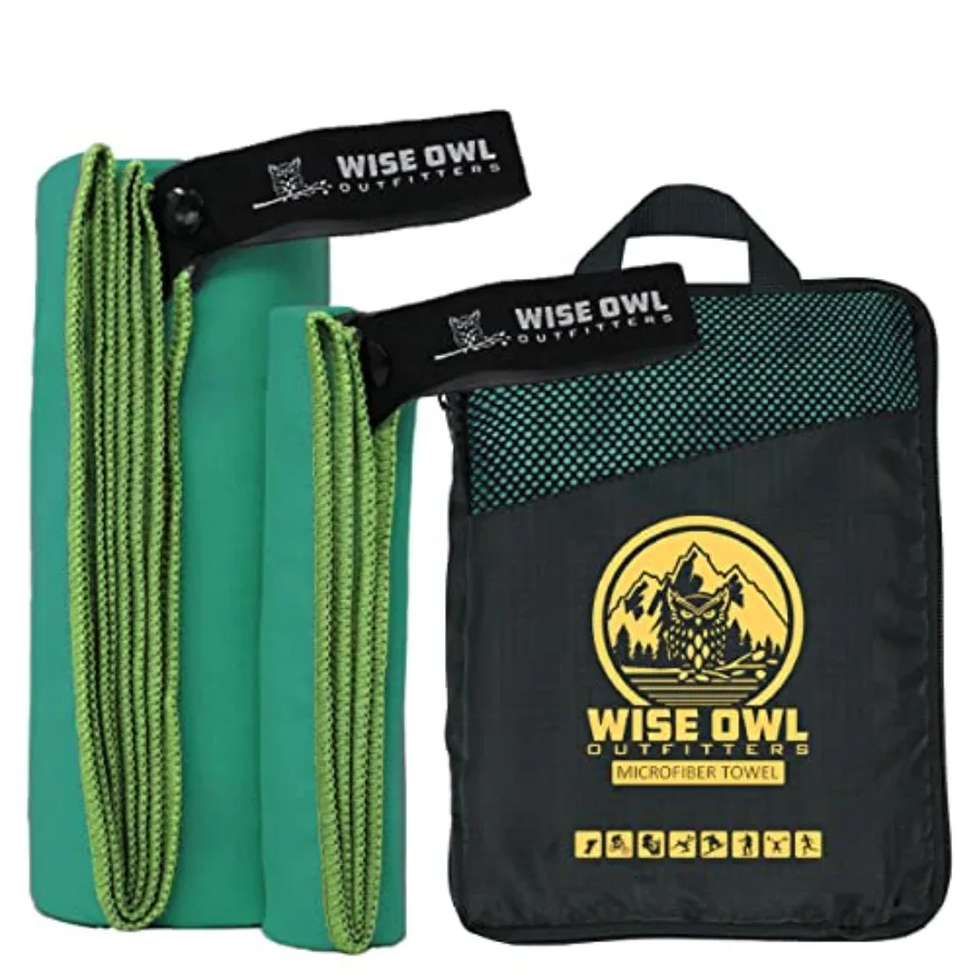 

Microfiber Camping Towel - Quick Dry Towel for Travel, Backpacking, Hiking, Beach, Gym and Yoga - Compact, Fast Drying and Ligh