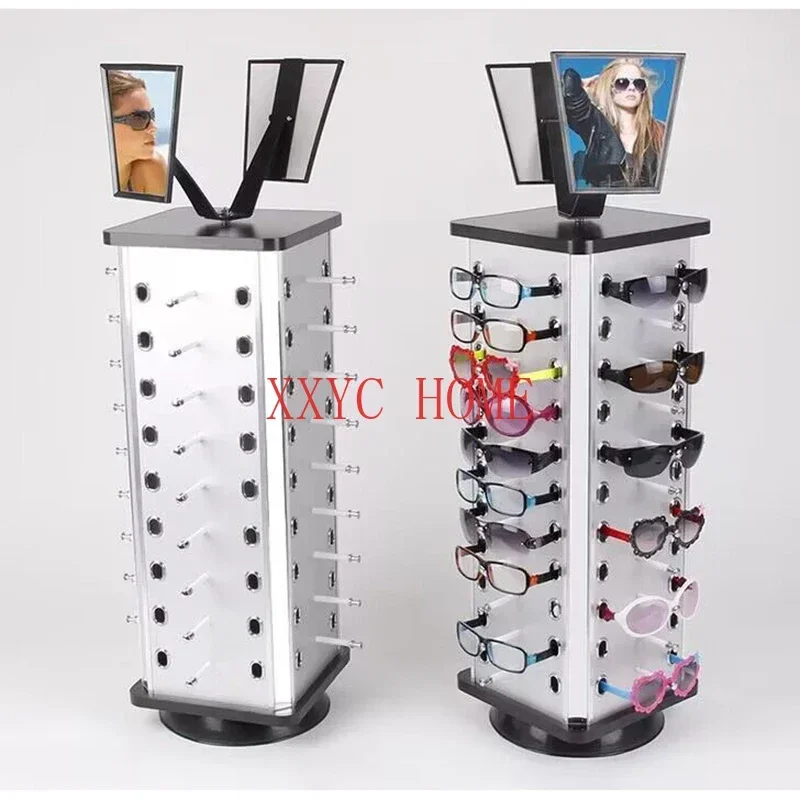 360 Rotating Sunglass Display Rack Metal Glasses Stand Holder 44 Pairs W/ Mirror Retail Sunglass Display Stand Sunglasses Rack