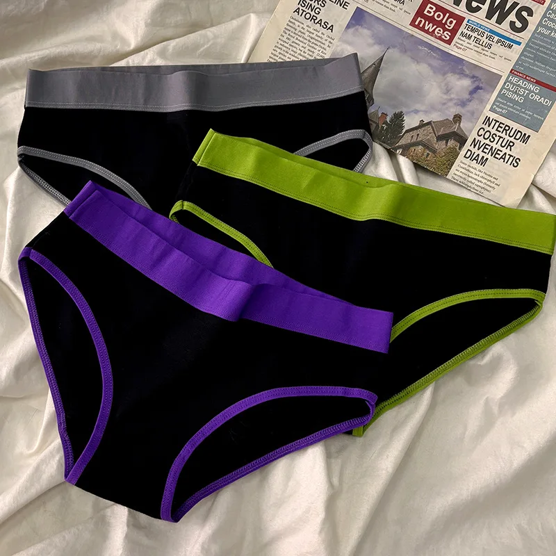 3 قطعة/المجموعة المرأة سراويل القطن الرياضة ملخصات منتصف الخصر بلون الملابس الداخلية لينة تنفس الملابس الداخلية الإناث مثير الملابس الداخلية